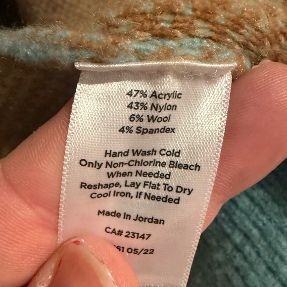 Talbots Brown and Blue wool blend cardigan - Picture 3 of 5